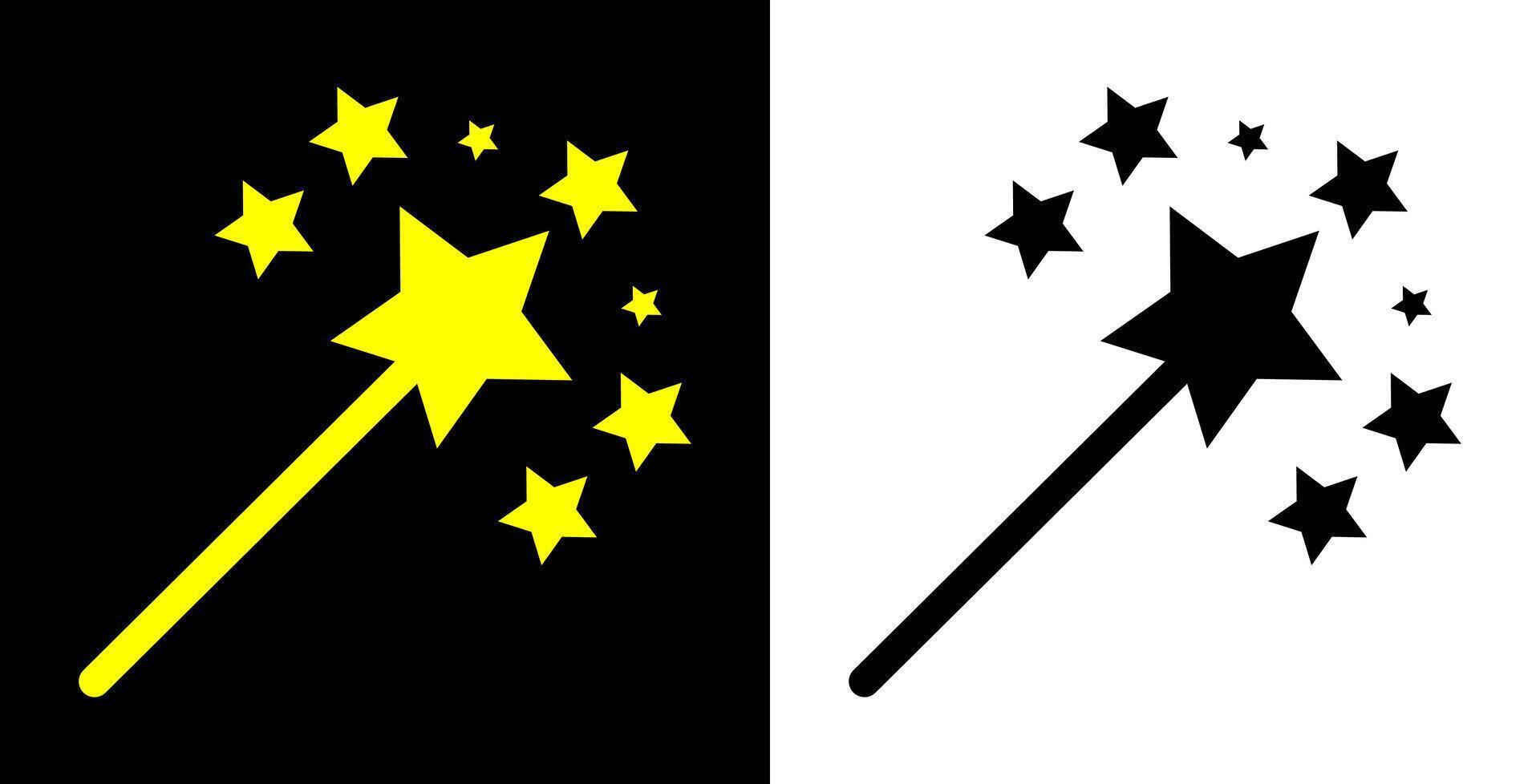 Modern style magic wand. Wand icon. vector
