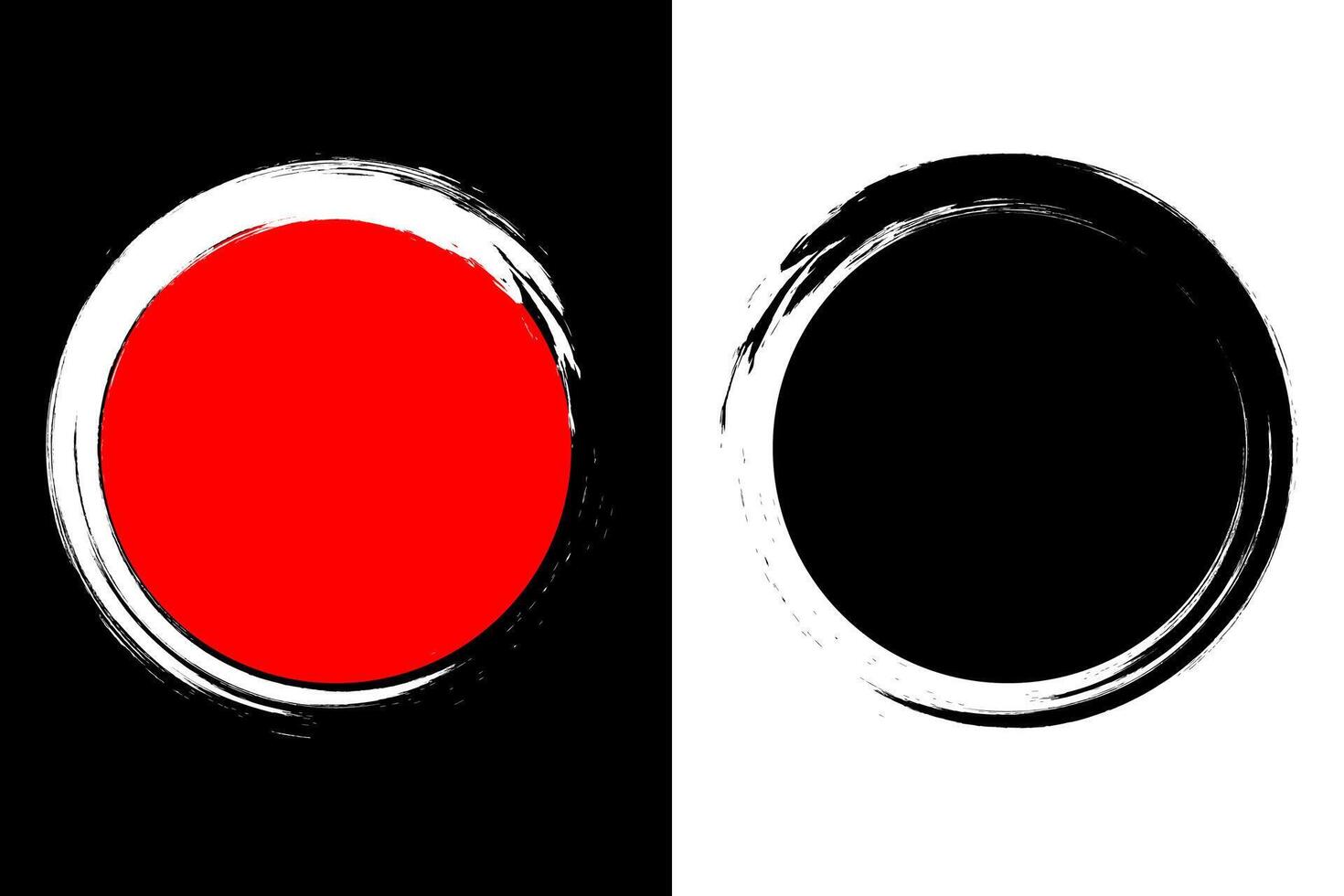 Painted brush circle. Round grunge hand drawn circle for ink, stamp, seal, grunge badge template. vector