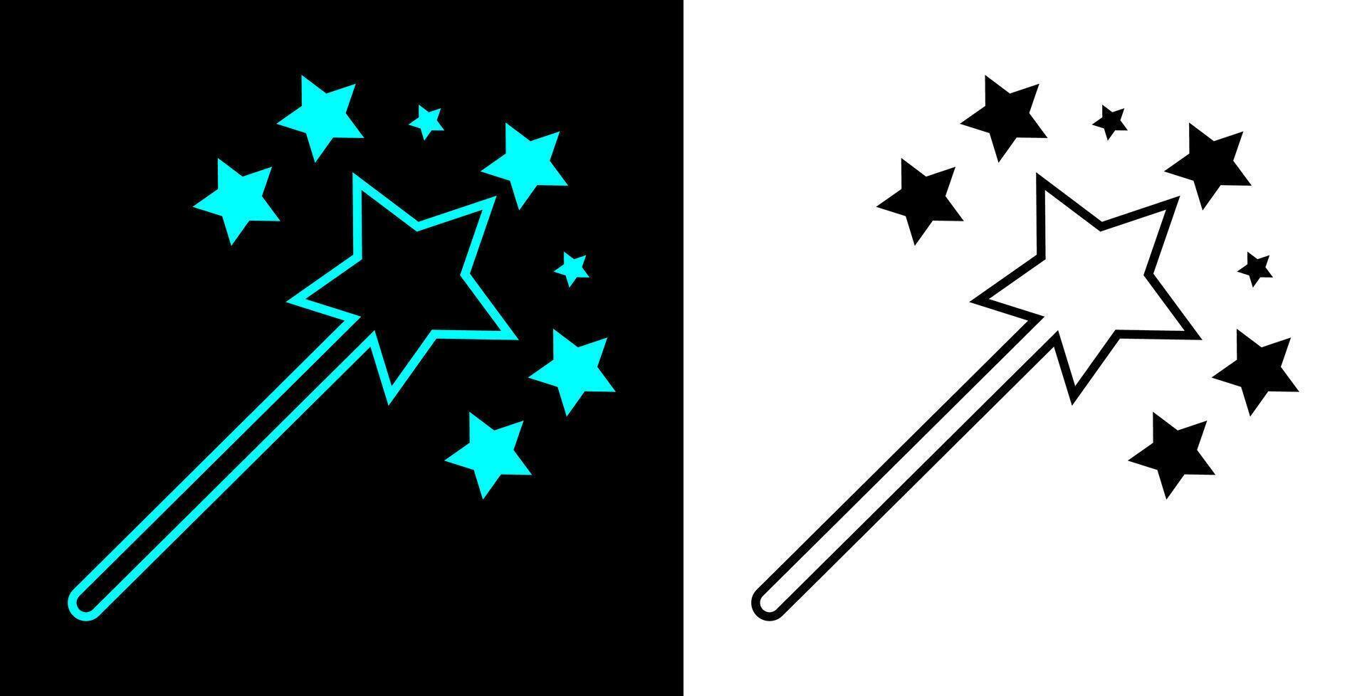 Modern style magic wand. Wand icon. vector