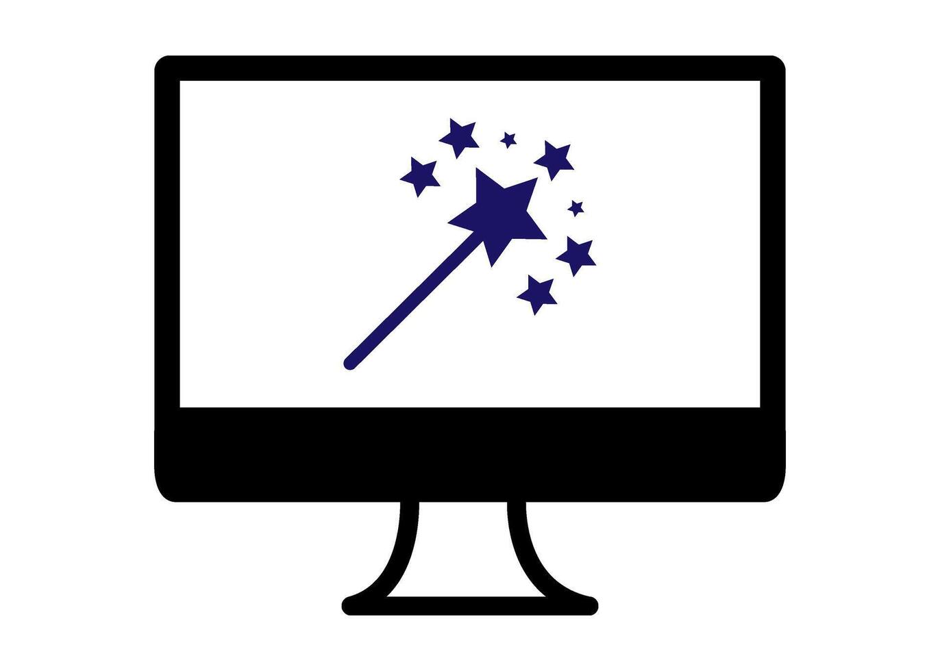 Modern style magic wand. Wand icon. vector