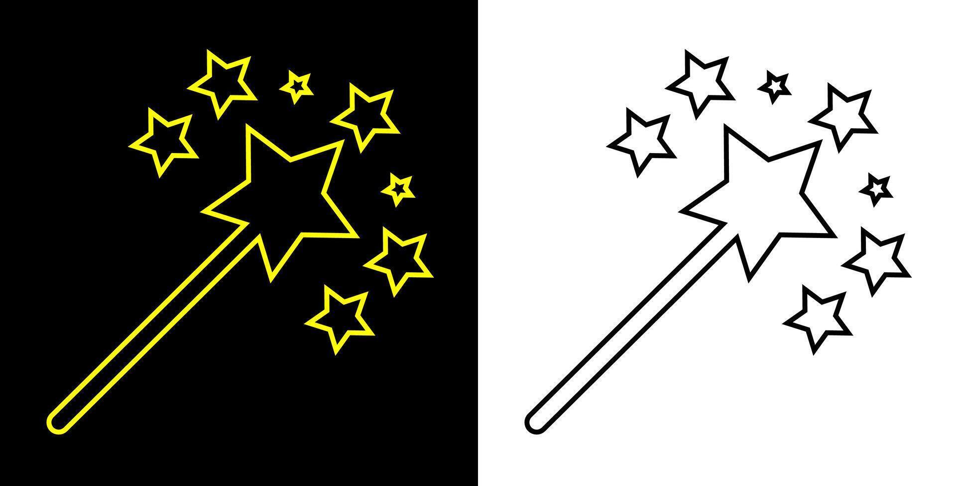 Modern style magic wand. Wand icon. vector