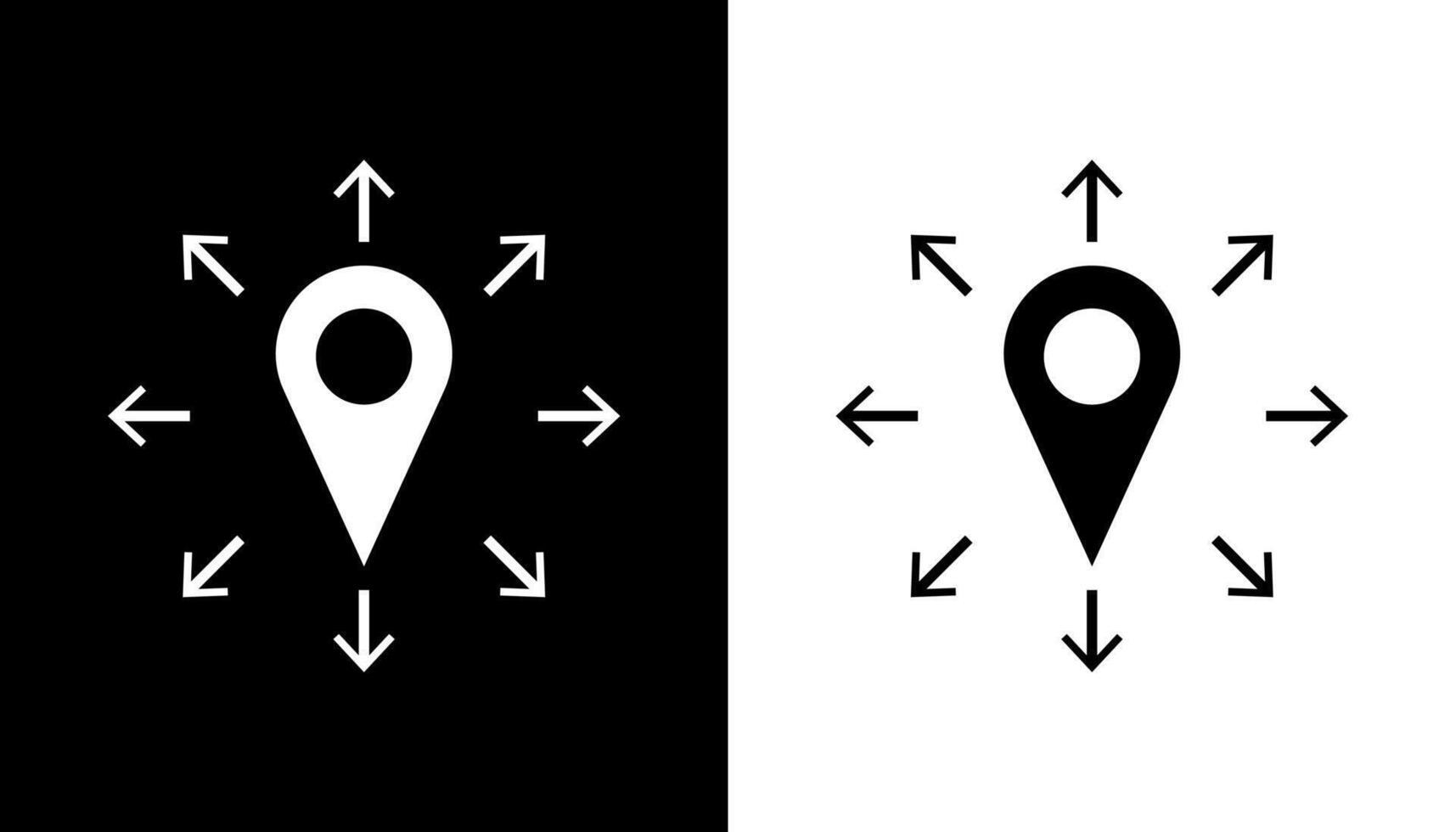 Location expansion location line symbol with arrows. vector