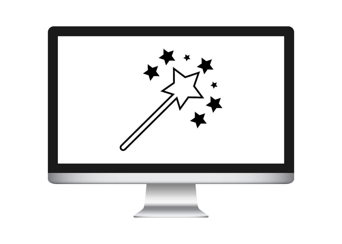 Modern style magic wand. Wand icon. vector