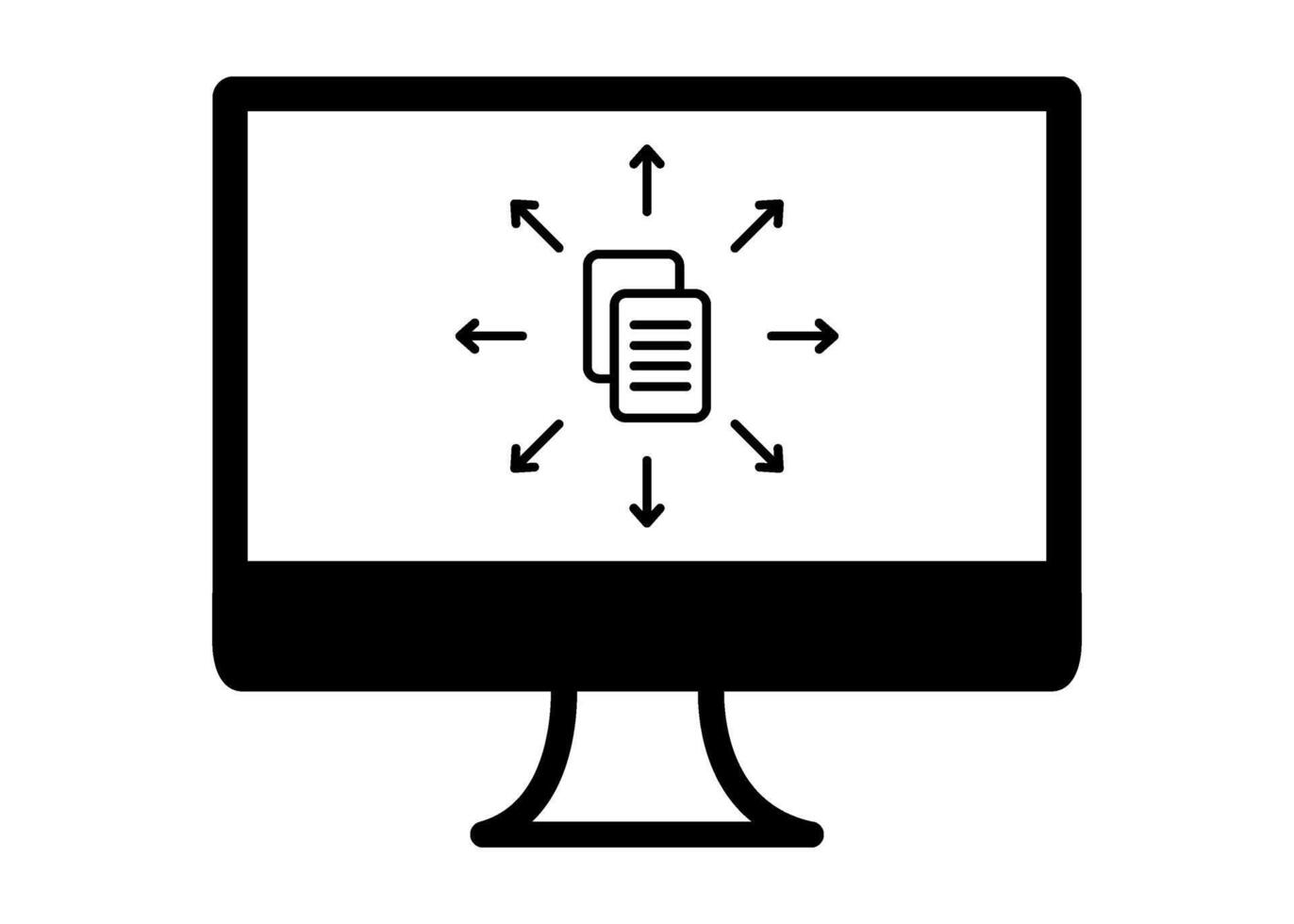 Content distribution outline icon illustration. vector