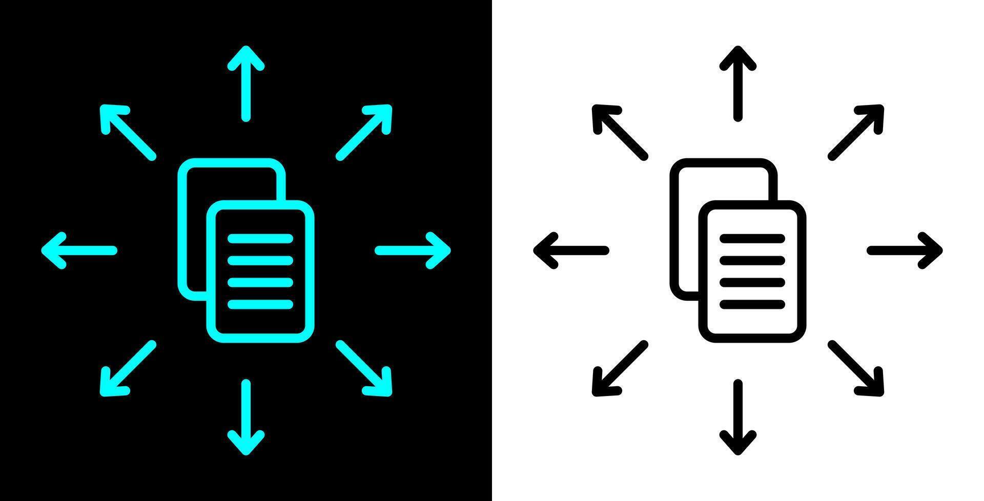 Content distribution outline icon illustration. vector