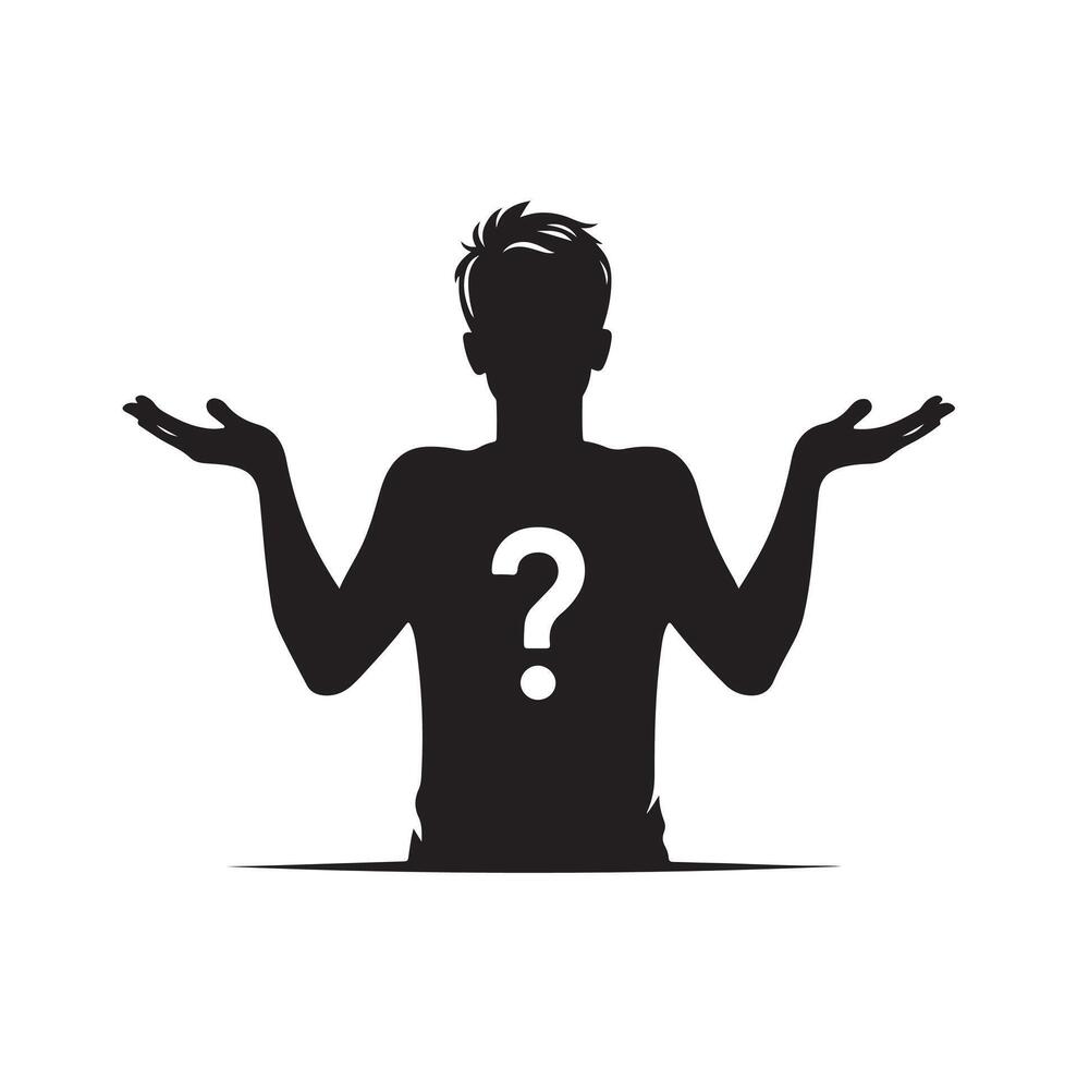 silhouettes of wondering person illustration vector
