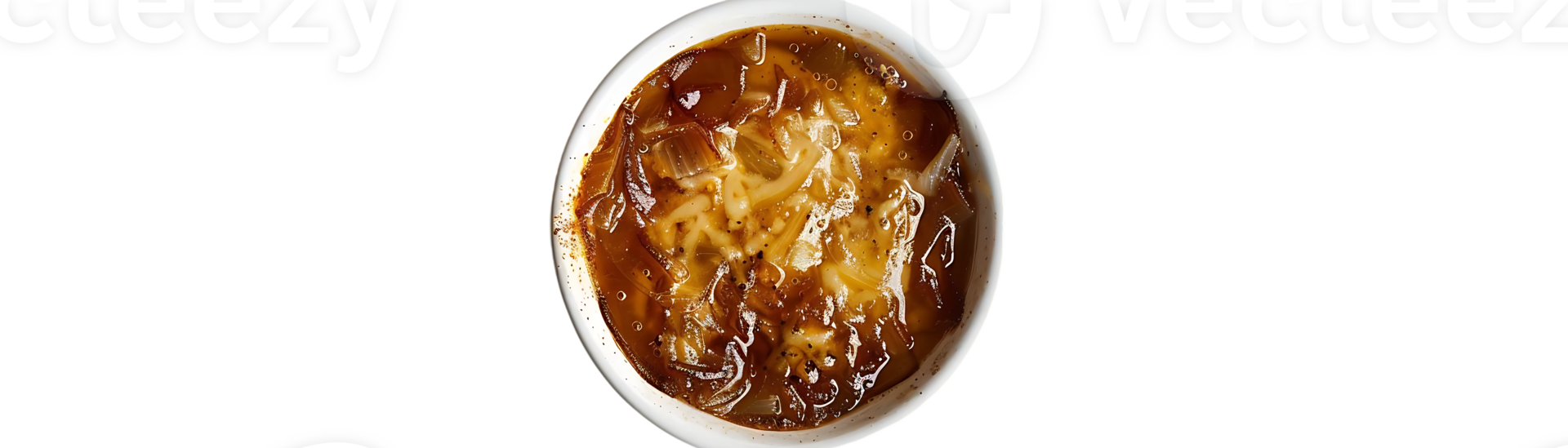 French Onion Soup with Melted Cheese Photo png