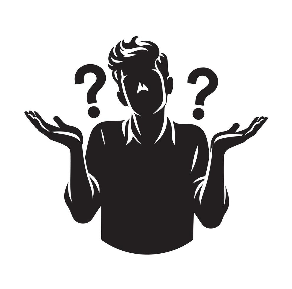 silhouettes of wondering person illustration vector