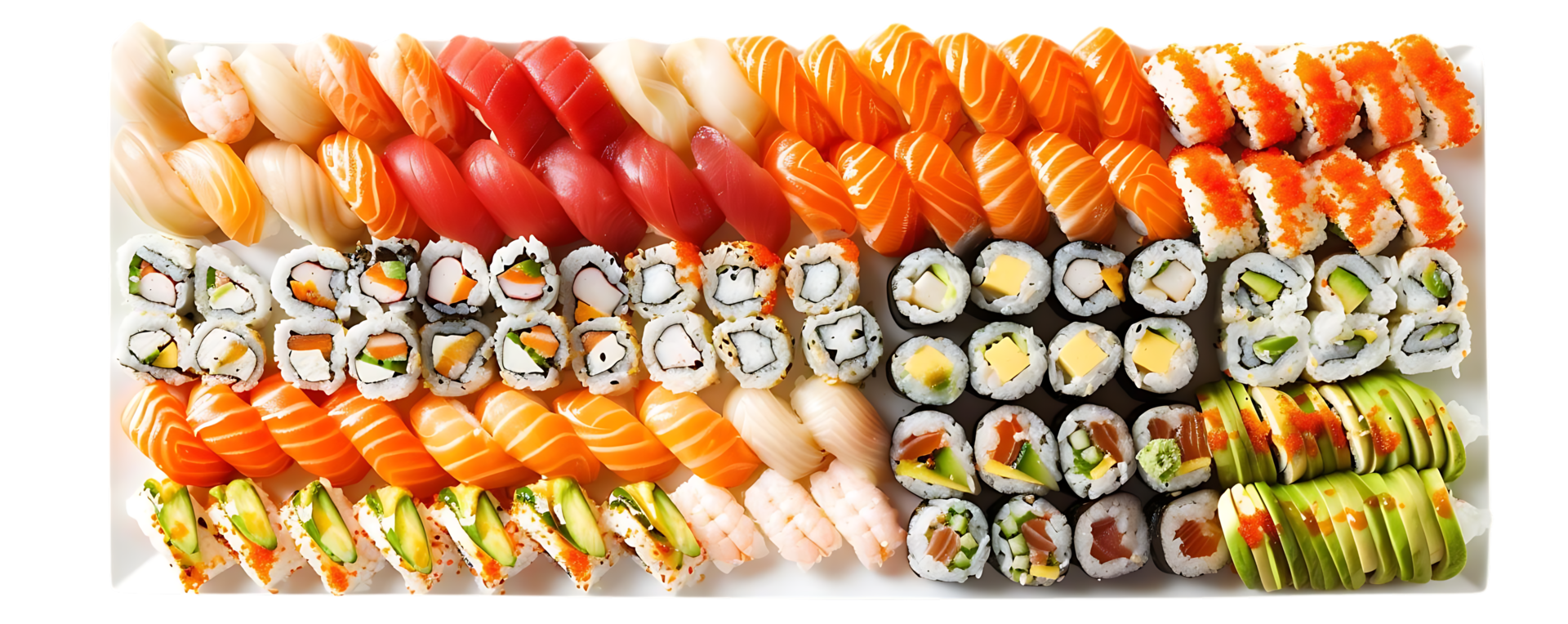 Sushi Platter with Assorted Rolls and Nigiri - Photo png