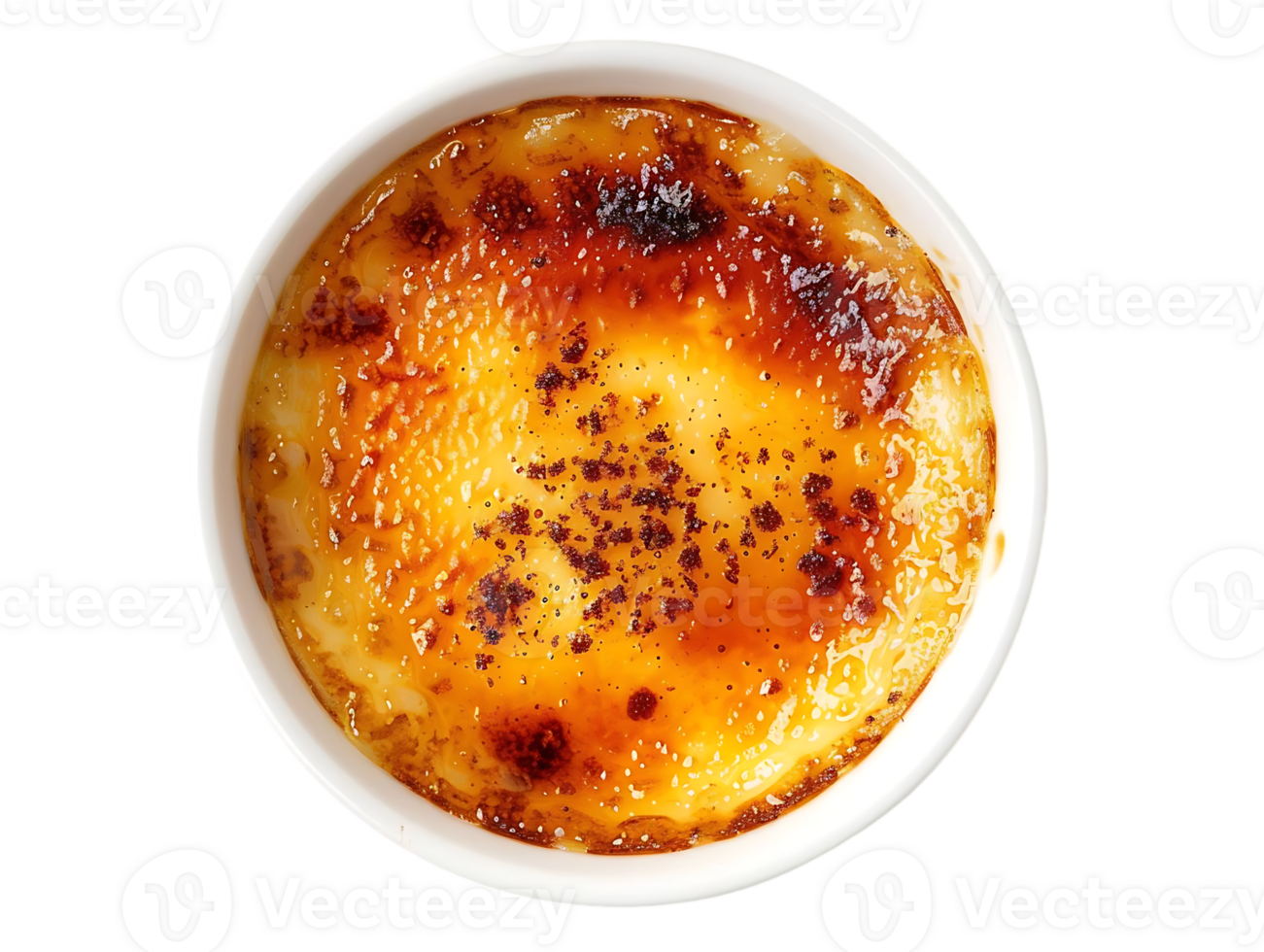 Delicious Creme Brulee Dessert in White Bowl - Food Photography png
