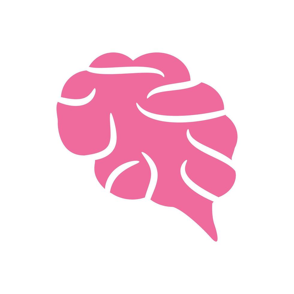 Pink brain illustration suitable for educational materials, presentations, mental health resources, business content vector