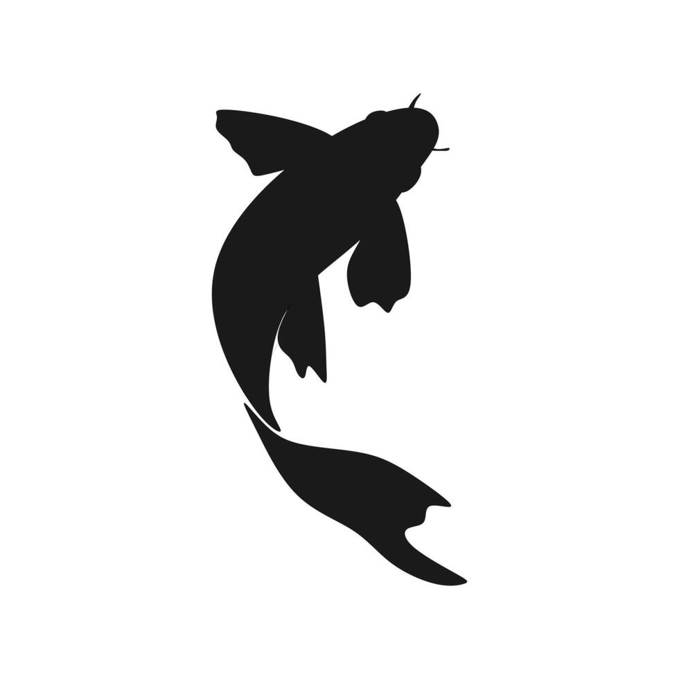 Black Koi Fish Silhouette Suitable For Aquatic Designs Fishing Posters Black Koi Fish Silhouette Suitable For Aquatic Designs Fishing Posters Ocean Themed Projects Underwater Illustrations Marine Life Infographic Or Nautical Elements Free Vector