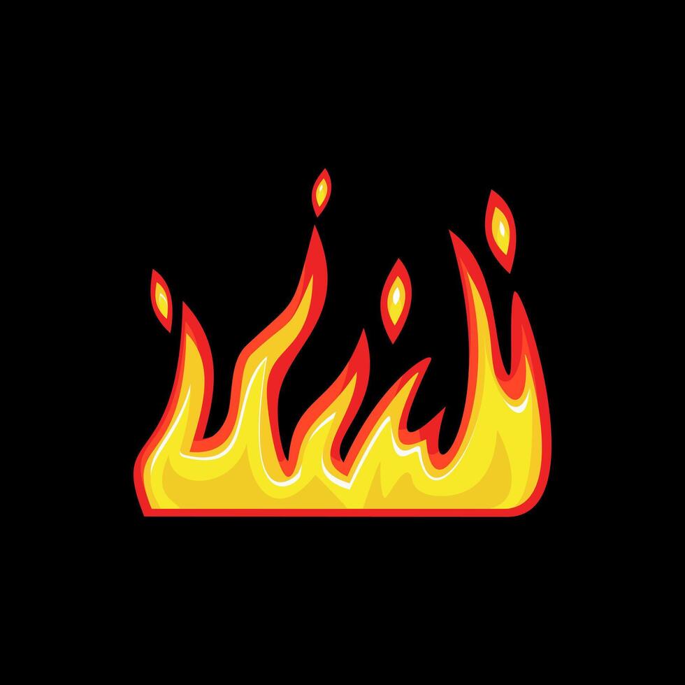 Flame illustration with yellow and red color scheme ideal for designs related to heat, energy, passion, and creativity. Bright and dynamic, for posters, banners, presentations, and branding materials vector