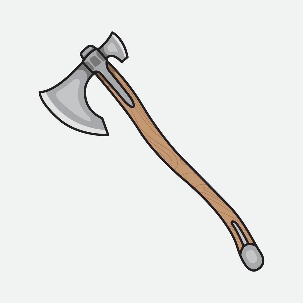 illustration Axe. design Battle Axe. Medieval Battle Axe Cartoon design illustration and icon for website, digital and print vector