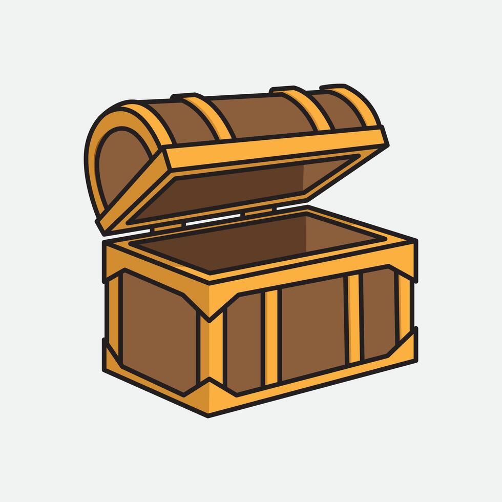 illustration Treasure. design Treasure. Treasure Box Cartoon design illustration and icon for website, digital and print vector