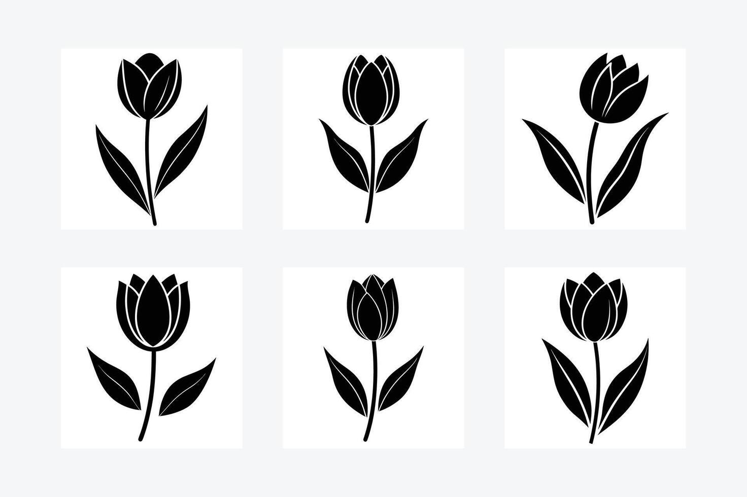 Tulip flower silhouette illustration vector