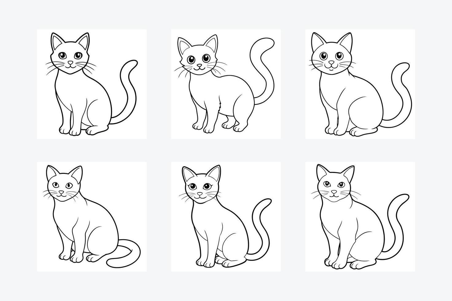 Black and white cat illustration vector