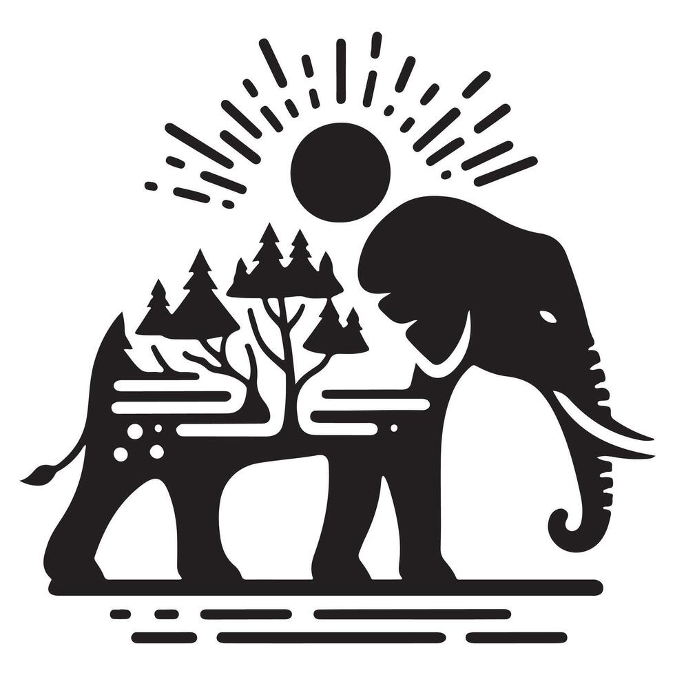 Premium Quality Elephant Silhouette illustration vector