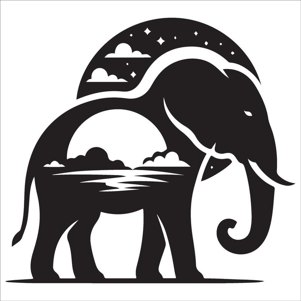 Premium Quality Elephant Silhouette illustration vector
