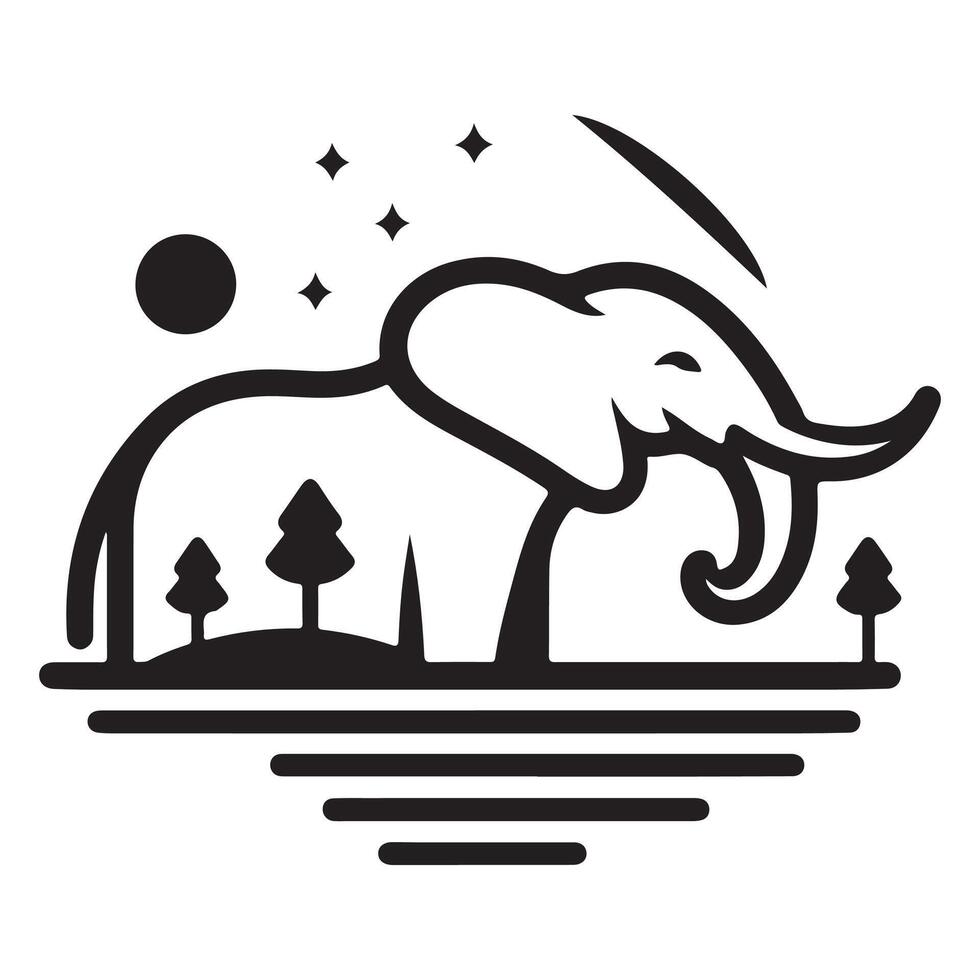 Premium Quality Elephant Silhouette illustration vector