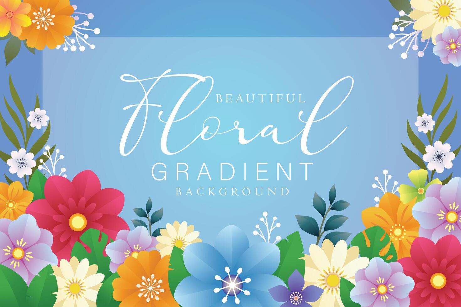 Beautiful Template Colorful floral gradient background vector