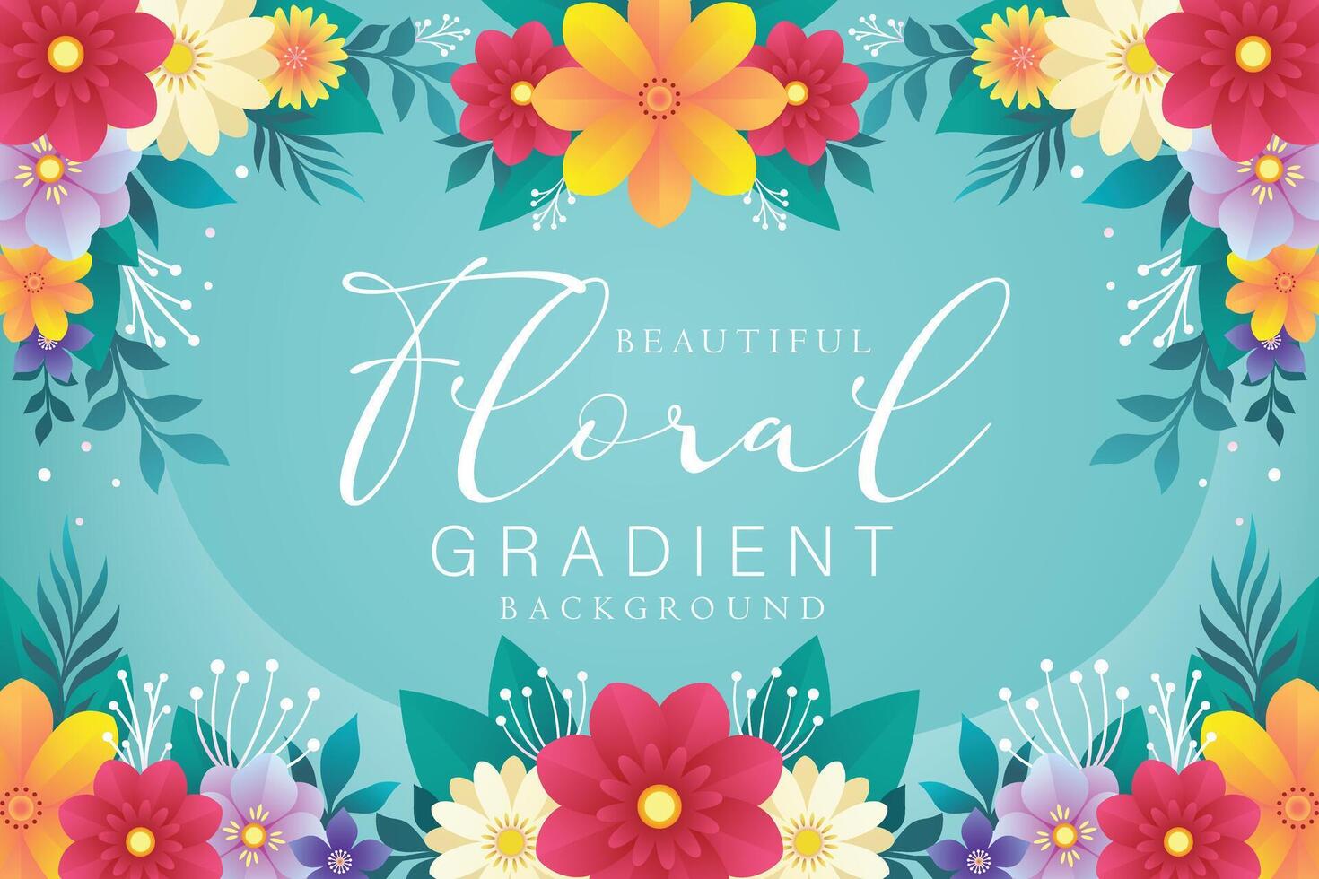 Beautiful Template Colorful floral gradient background vector