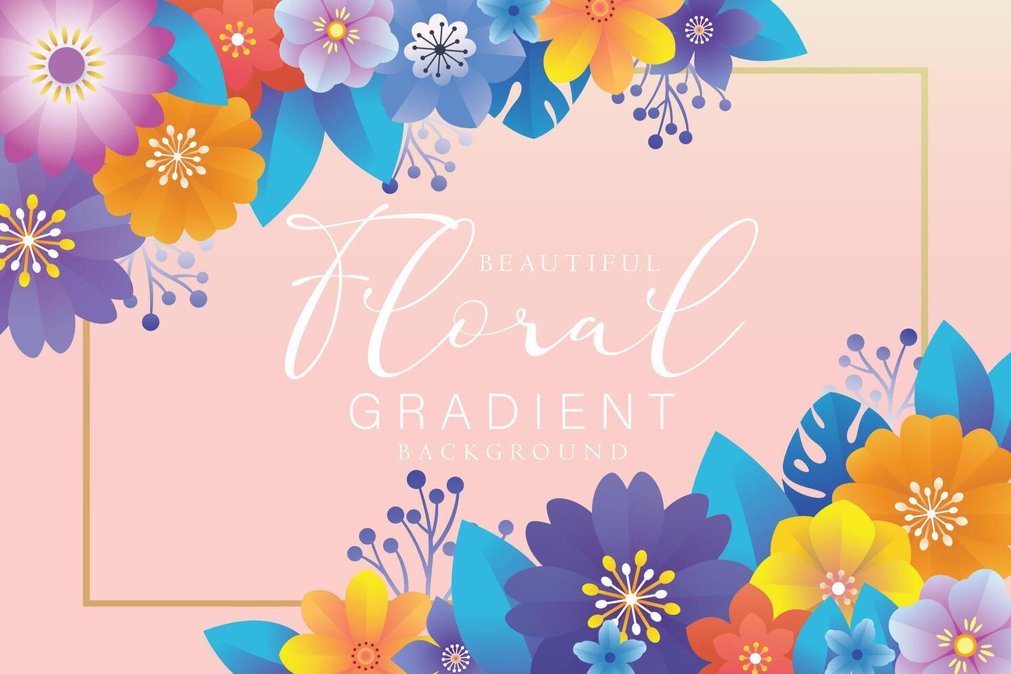 Beautiful Template Colorful floral gradient background vector