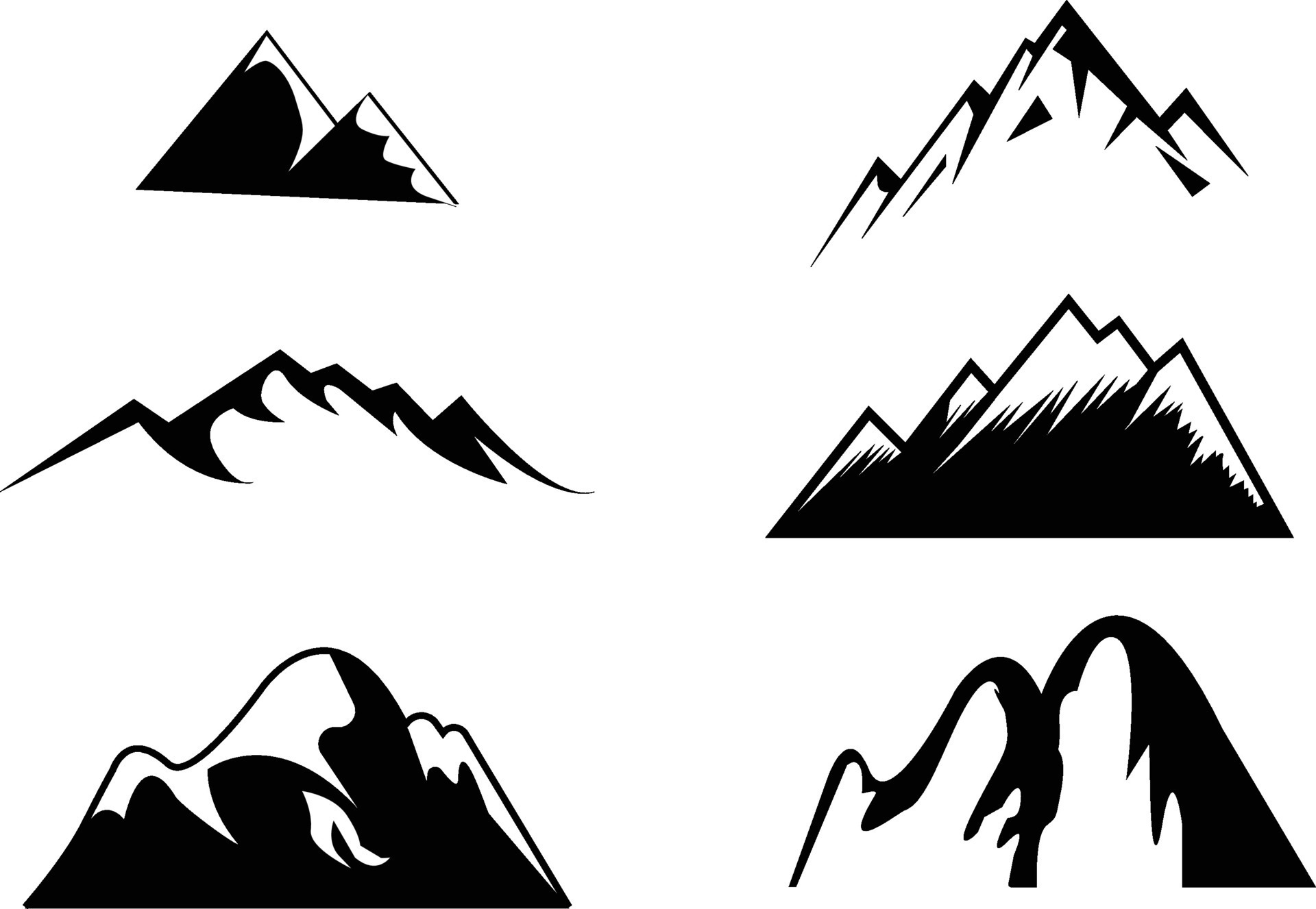 black and white mountain for logo 47522956 Vector Art at Vecteezy