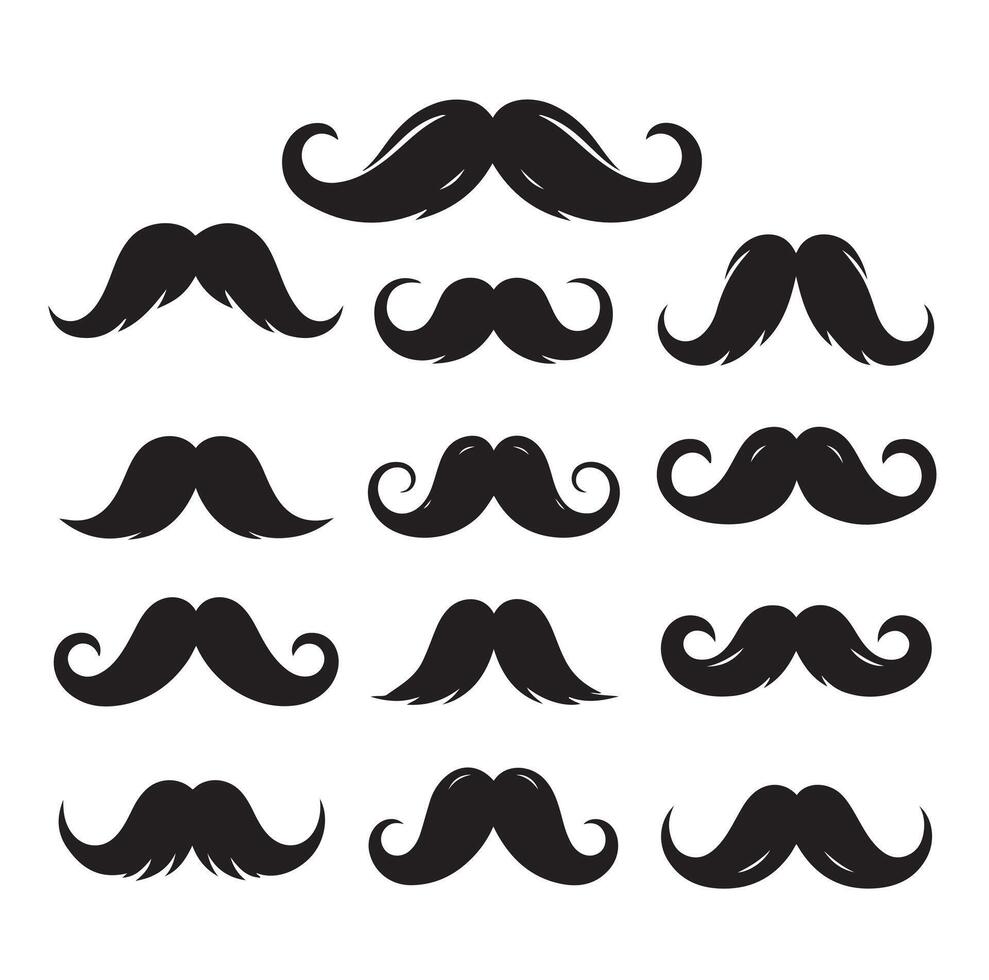 Set of men's mustache. graphics illustration vector