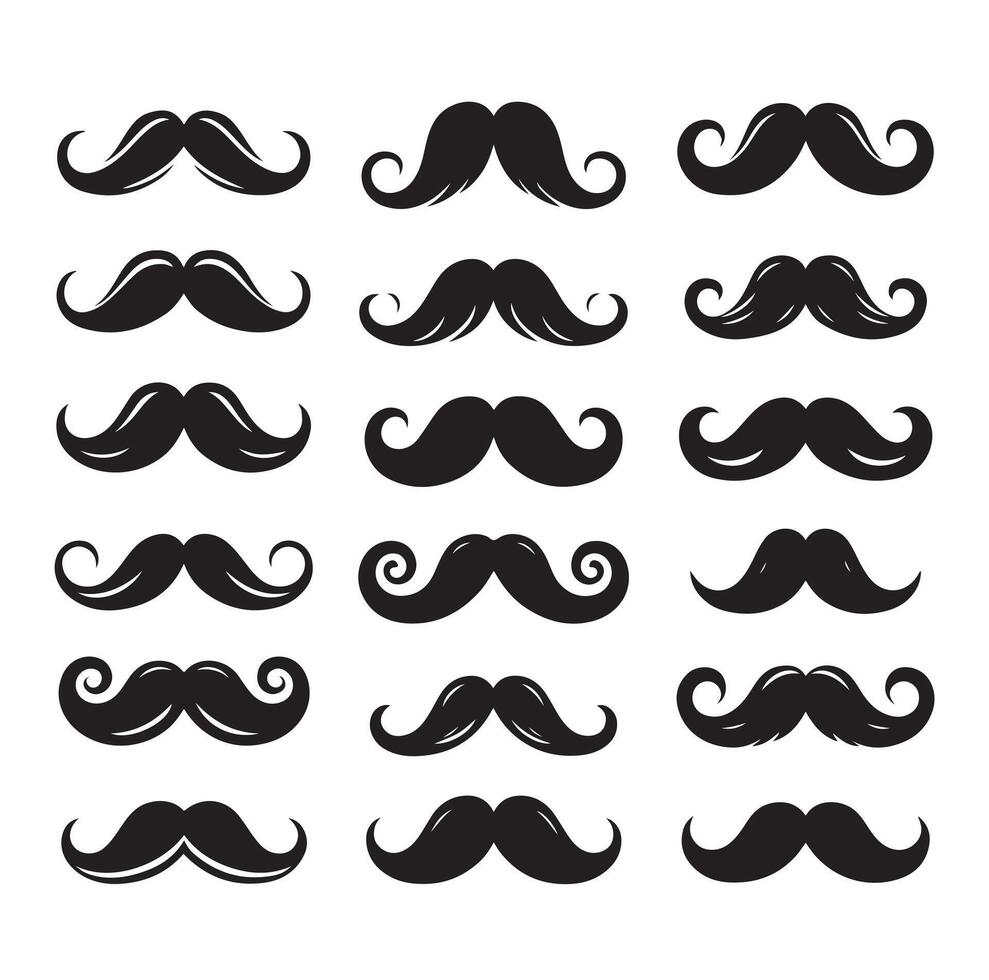 Set of men's mustache. graphics illustration vector