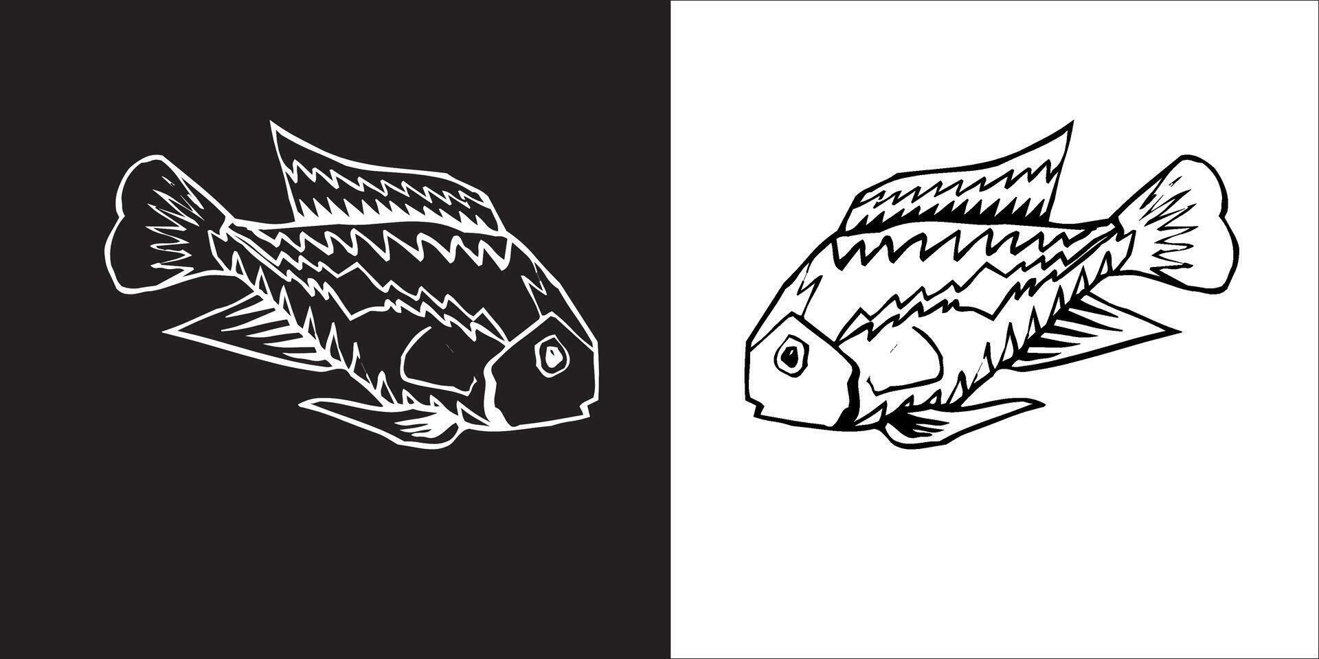 Illustration graphics of fish icon vector