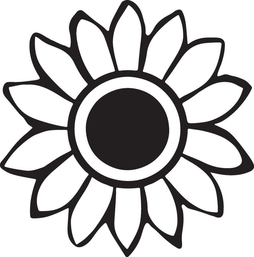 Flower Silhouette White Background vector