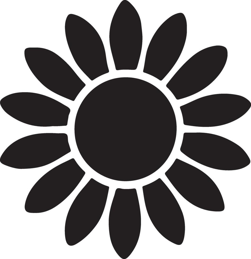Flower Silhouette White Background vector
