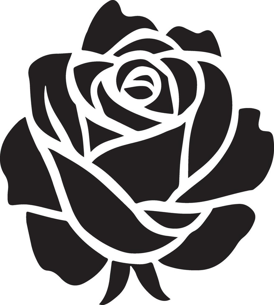 Flower Silhouette White Background vector