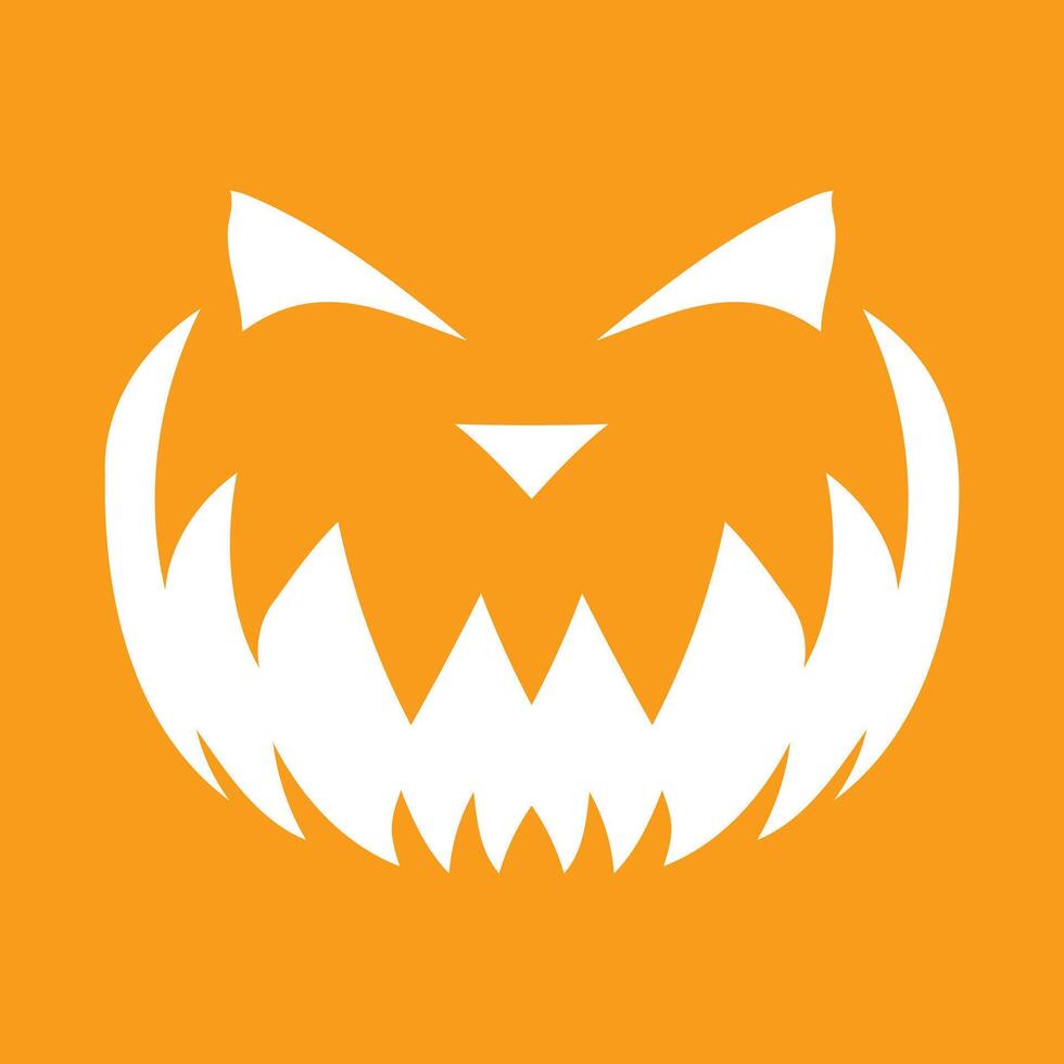 Halloween scary pumpkin face expression. vector