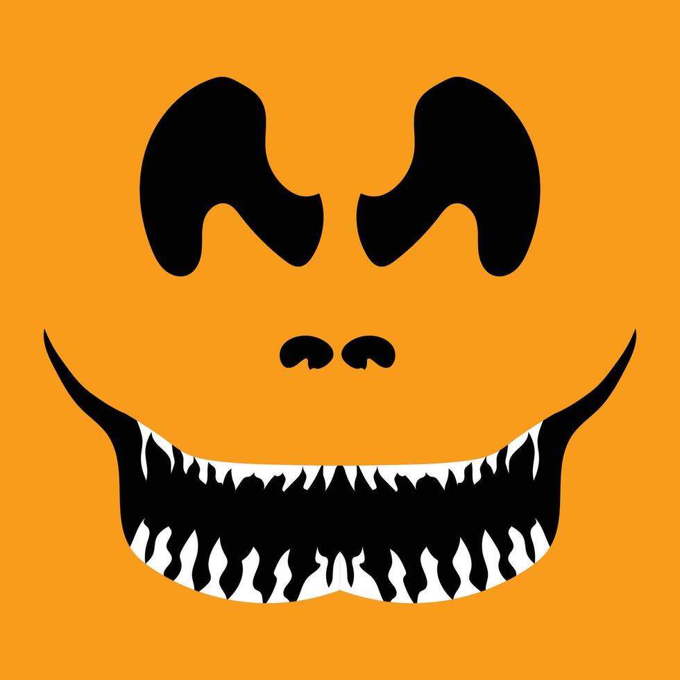 Halloween scary pumpkin face expression. vector