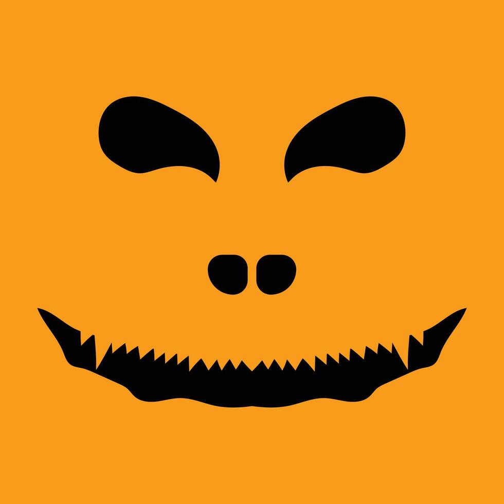 Halloween scary pumpkin face expression. vector