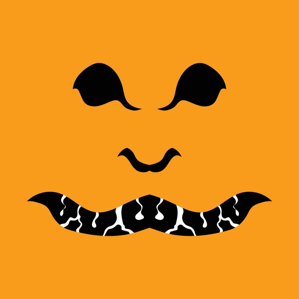 Halloween scary pumpkin face expression. vector