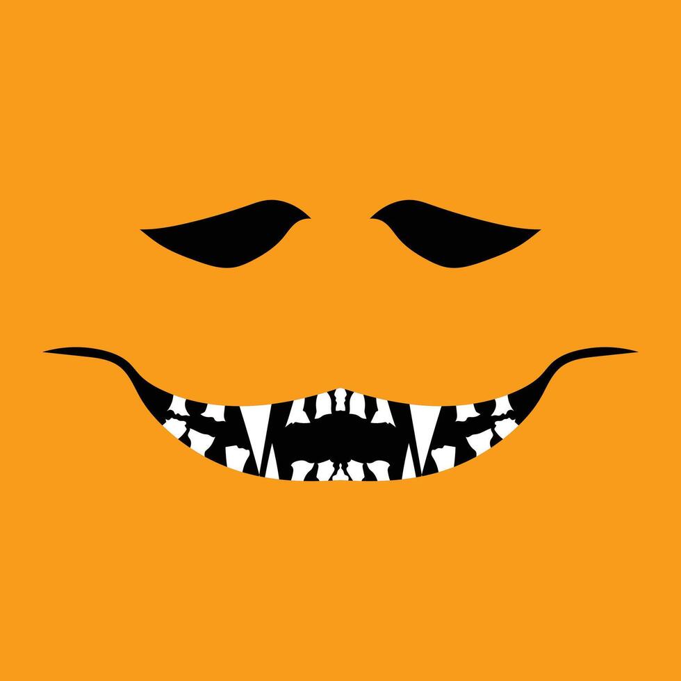 Halloween scary pumpkin face expression. vector