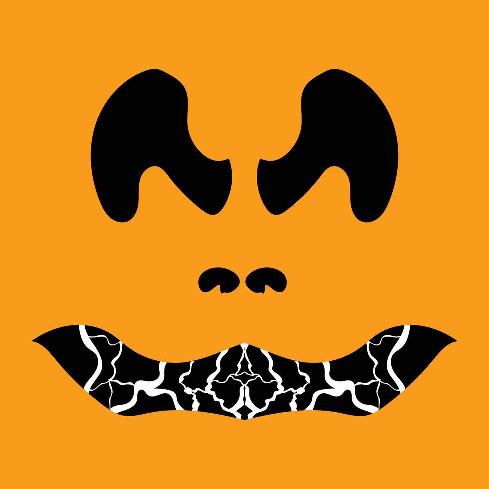 Halloween scary pumpkin face expression. vector