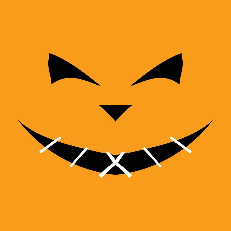 Halloween scary pumpkin face expression. vector