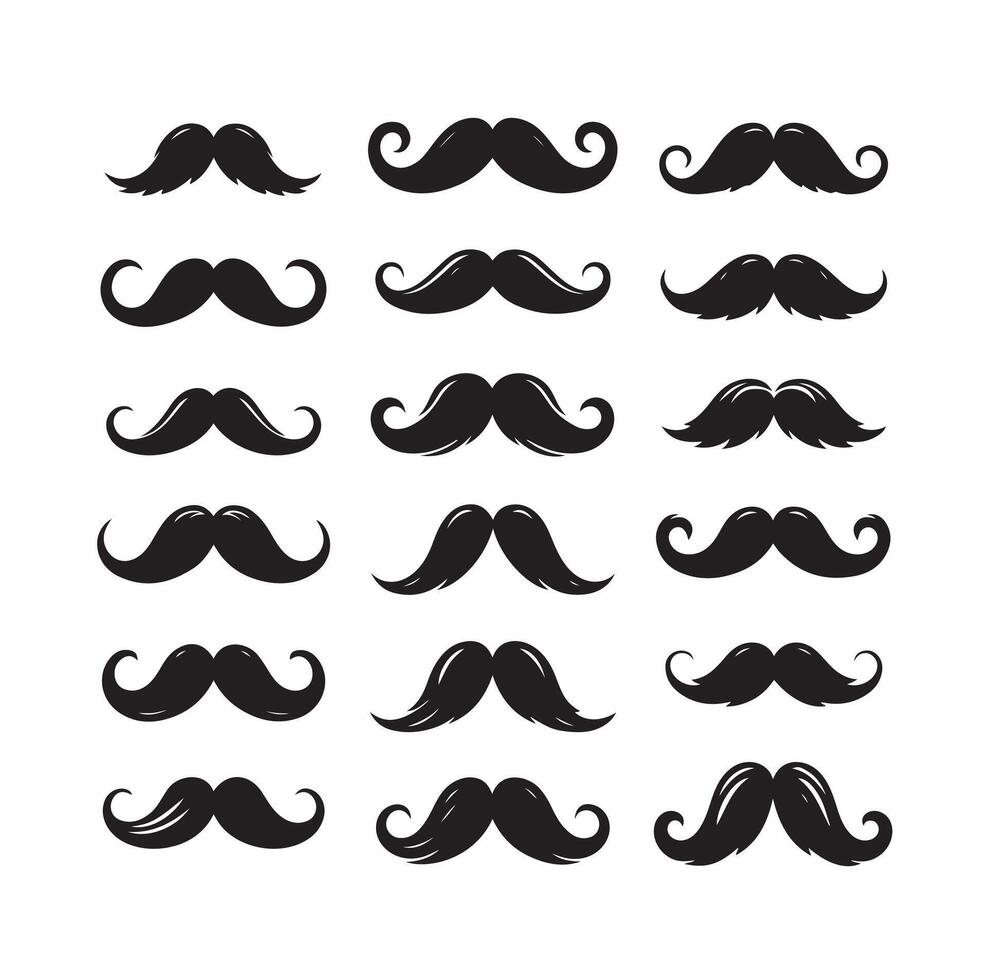 Set of men's mustache. graphics illustration vector