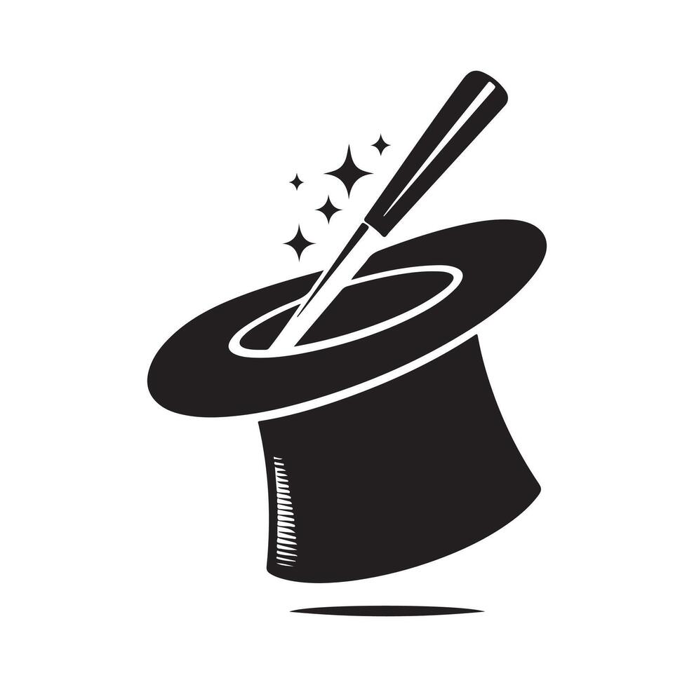 illustration of magician hat, art. vector
