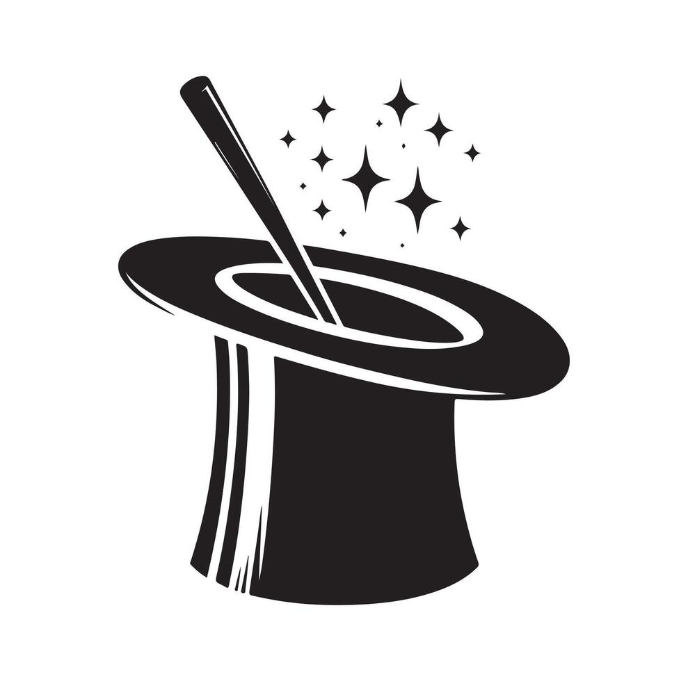 illustration of magician hat, art. vector