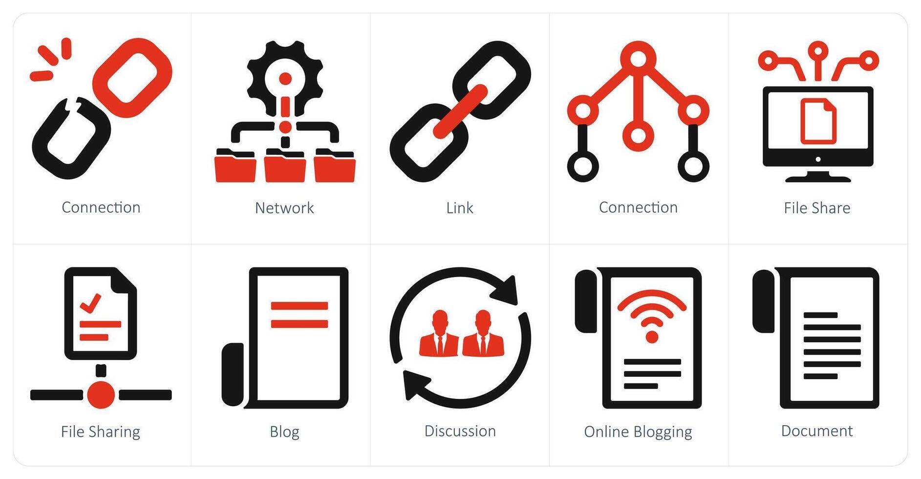 A set of 10 web marketing icons as connection, network, link vector