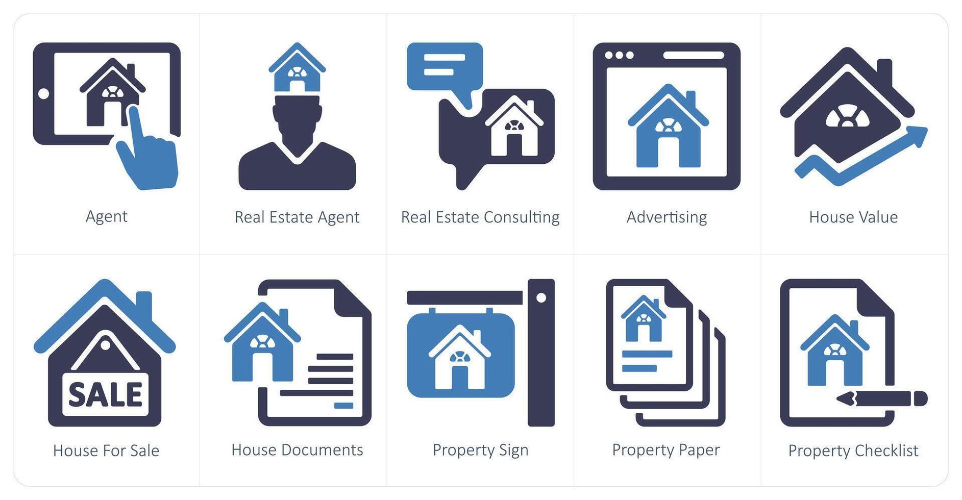 A set of 10 Real Estate icons as agent, real estate agent vector