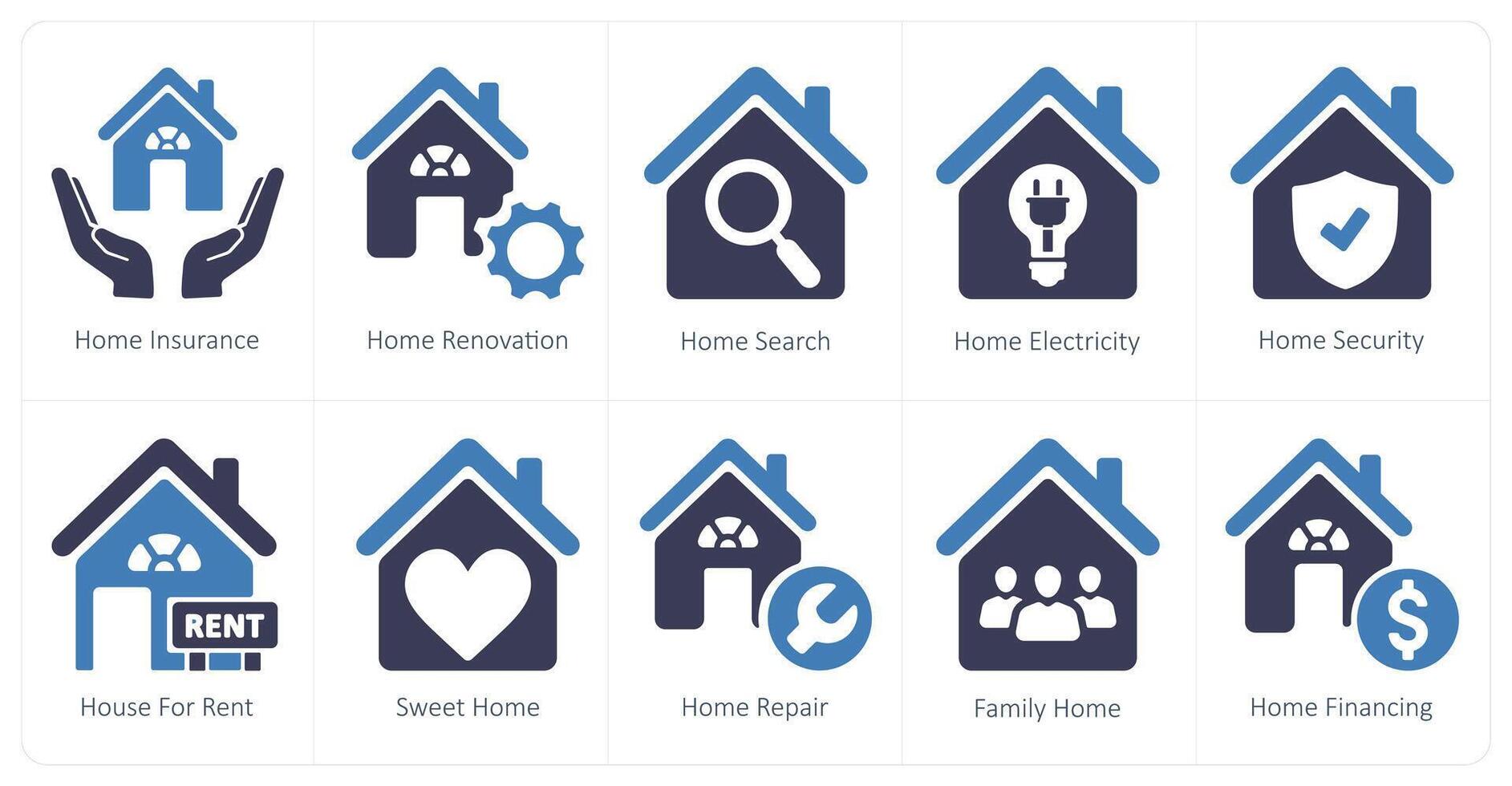 A set of 10 Real Estate icons as home insurance, home renovation, home search vector