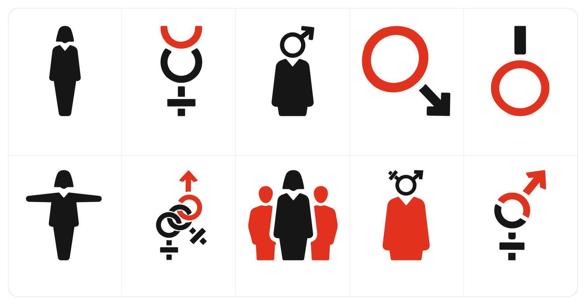 A set of 10 gender icons as Symbol, pride, bisexual vector