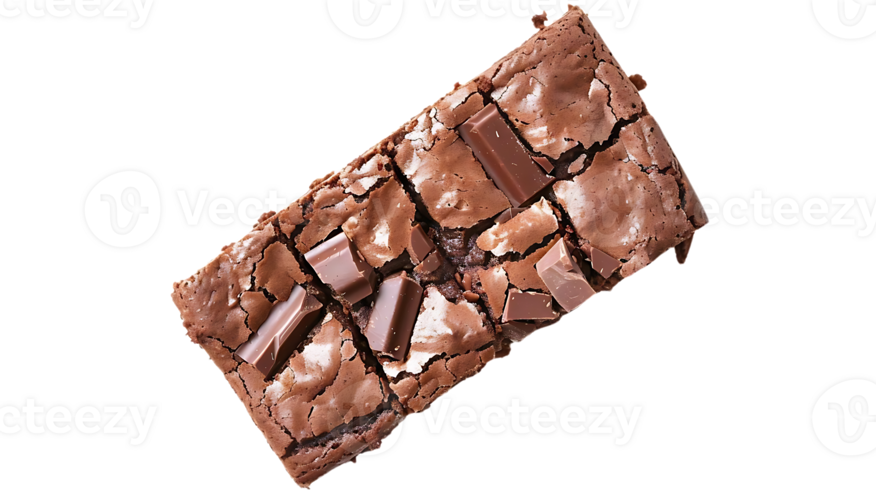 Fudgy Chocolate Brownie with Chocolate Chunks - Food Photography png
