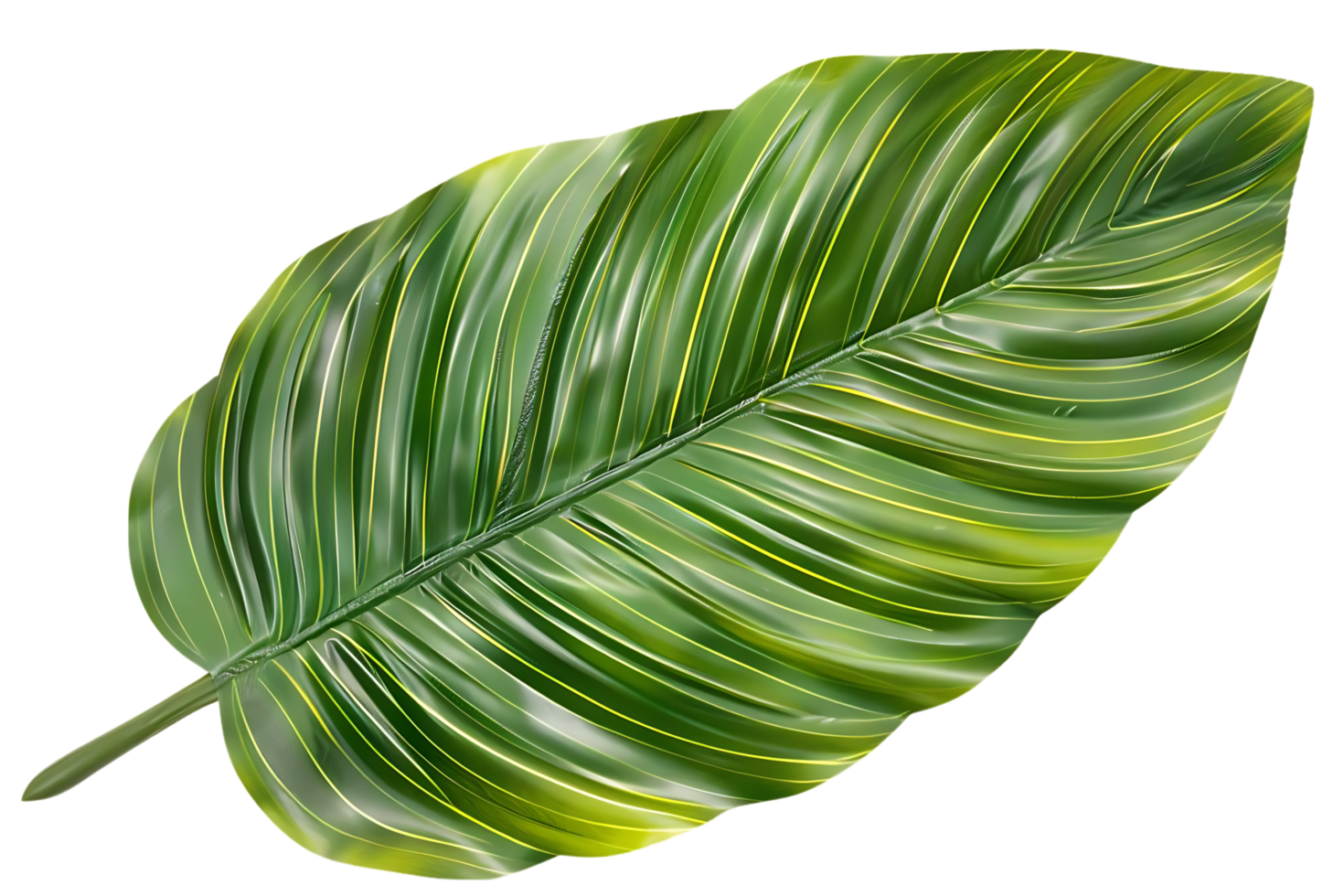 Green Tropical Leaf Illustration with Veins png